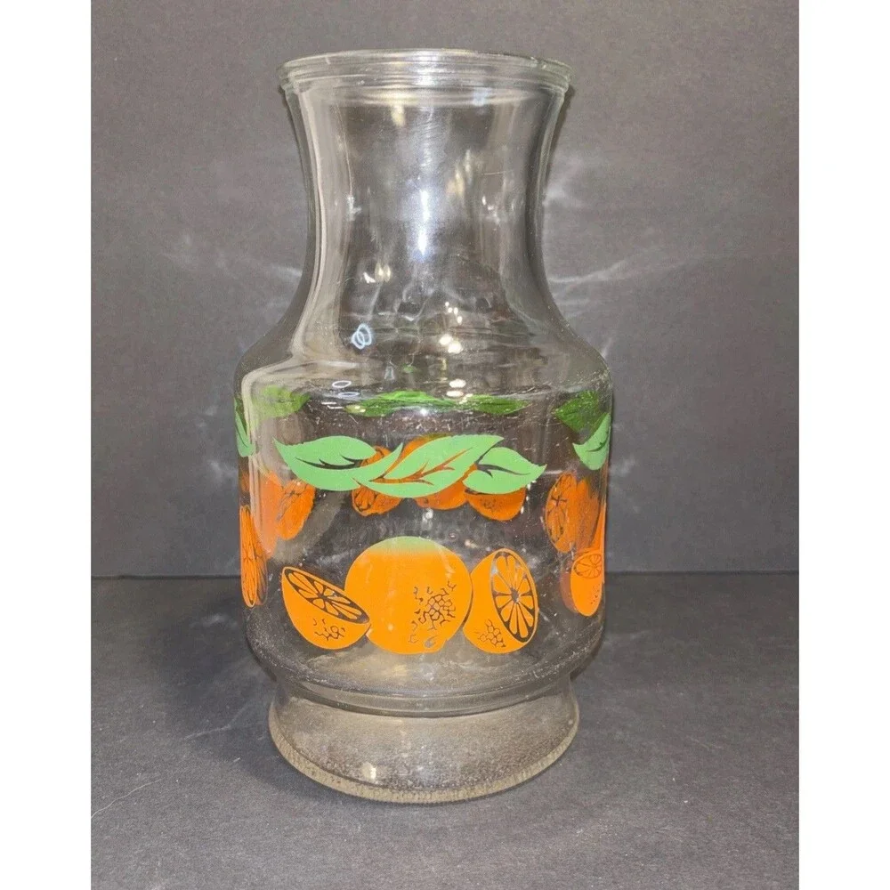 Vintage Anchor Hocking Orange Juice OJ decanter 1 quart VTG Pitcher